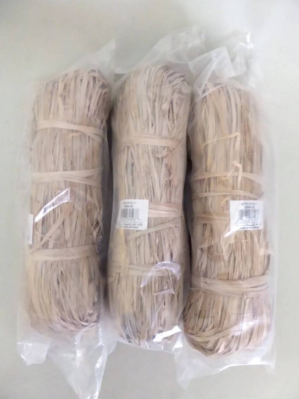 NEW 33” LONG NATURAL RAFFIA RIBBON BUNDLE LOT OF 3 CRAFT WRAP DECOR
